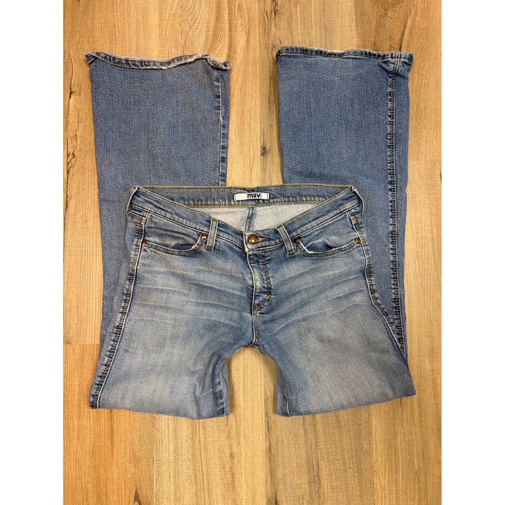 Vintage Mavi 2005 Marie Flare Sexy Low Rise Slim Jeans Light Wash Y2K Size 31